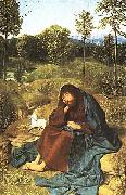 Geertgen painting John the Baptist in the Wilderness
